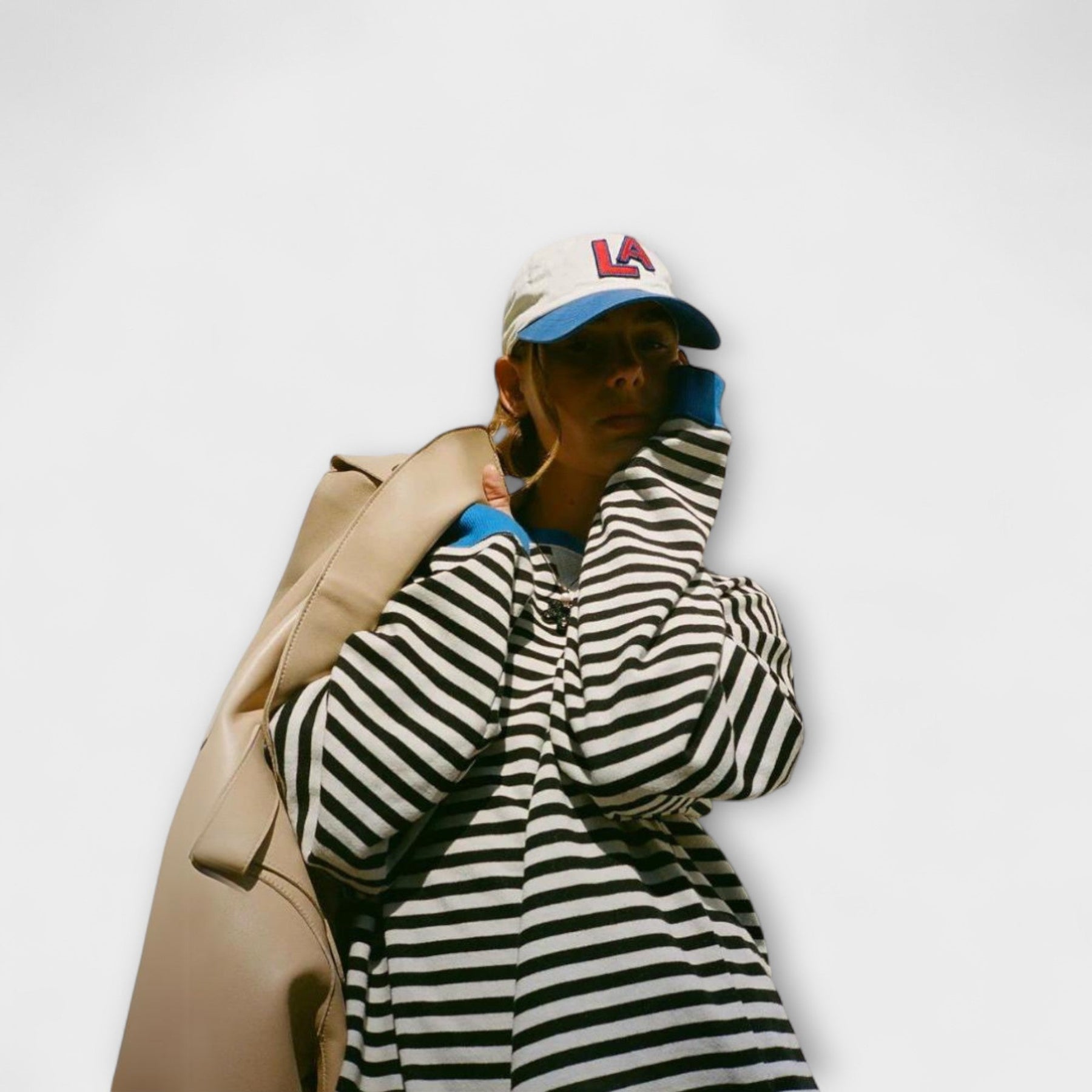 Jenny | Randig oversized stickad tröja